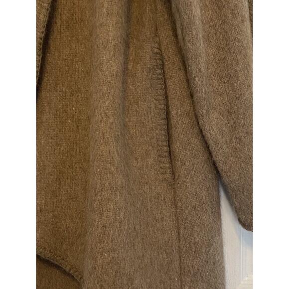 Andean Wool Alpaca Wrap Coat Large Pockets Peru Cowl Neck Cross Body Closure - Picture 11 of 14